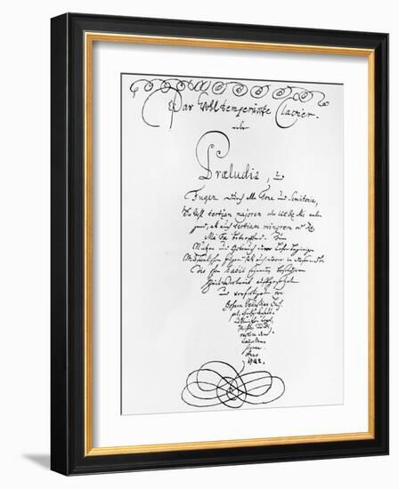 Handwritten Titlepage of the Well Tempered Piano, 1722-Johann Sebastian Bach-Framed Giclee Print