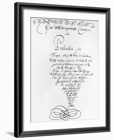 Handwritten Titlepage of the Well Tempered Piano, 1722-Johann Sebastian Bach-Framed Giclee Print