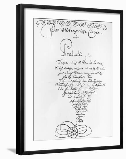 Handwritten Titlepage of the Well Tempered Piano, 1722-Johann Sebastian Bach-Framed Giclee Print