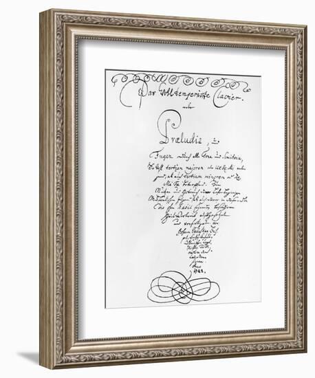 Handwritten Titlepage of the Well Tempered Piano, 1722-Johann Sebastian Bach-Framed Giclee Print