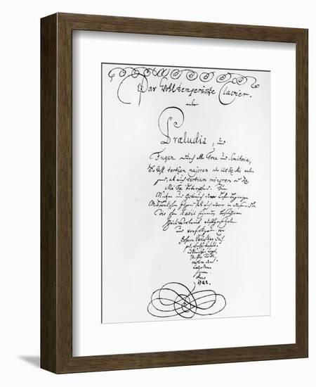 Handwritten Titlepage of the Well Tempered Piano, 1722-Johann Sebastian Bach-Framed Giclee Print