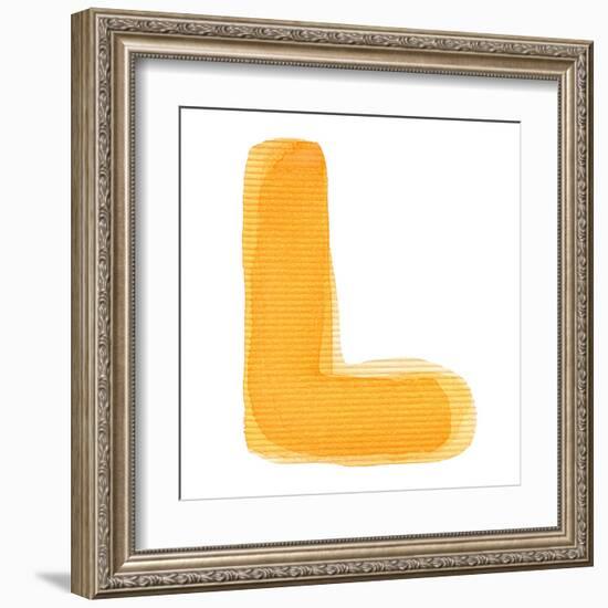 Handwritten Watercolor Alphabet Letter, Isolated-donatas1205-Framed Art Print