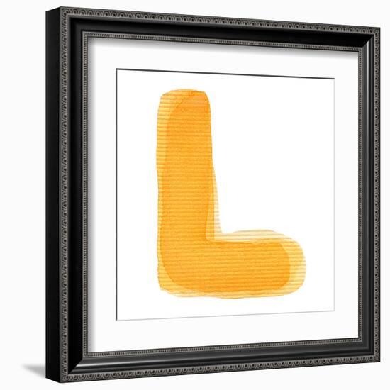 Handwritten Watercolor Alphabet Letter, Isolated-donatas1205-Framed Art Print