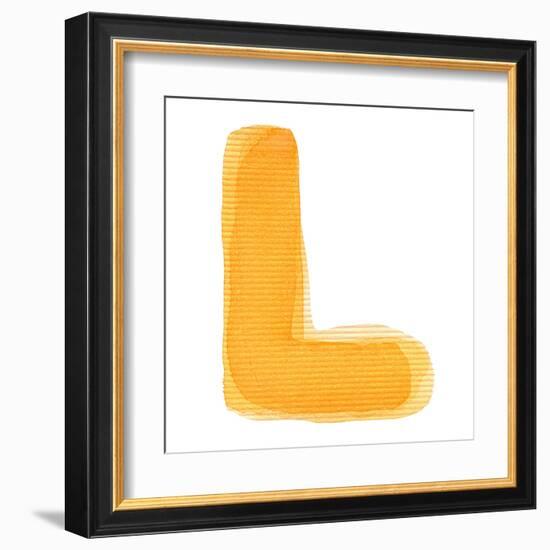 Handwritten Watercolor Alphabet Letter, Isolated-donatas1205-Framed Art Print