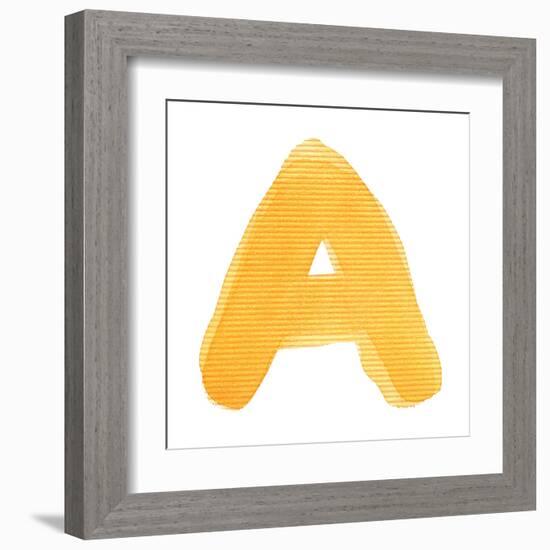 Handwritten Watercolor Alphabet Letter, Isolated-donatas1205-Framed Art Print