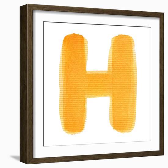 Handwritten Watercolor Alphabet Letter, Isolated-donatas1205-Framed Premium Giclee Print