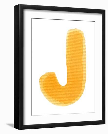 Handwritten Watercolor Alphabet Letter, Isolated-donatas1205-Framed Art Print