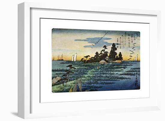 Haneda No Rakugan (Geese Flying Home at Haneda), 1830S-Ando Hiroshige-Framed Giclee Print