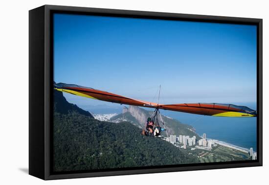 Hang gliding in Rio de Janeiro, Brazil, South America-Alexandre Rotenberg-Framed Premier Image Canvas