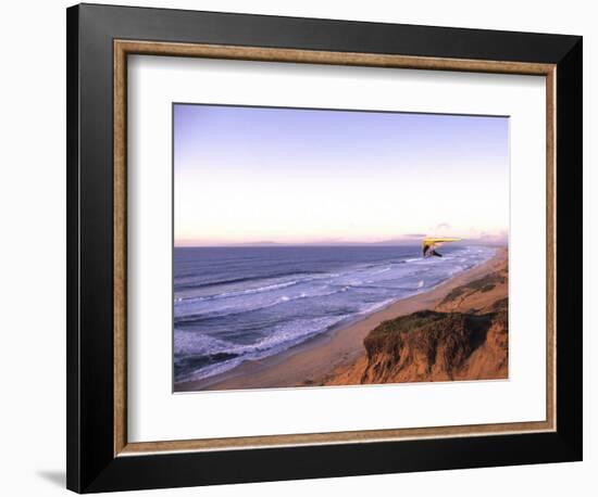 Hang Gliding off Beach in Monterey, California, USA-Georgienne Bradley-Framed Photographic Print