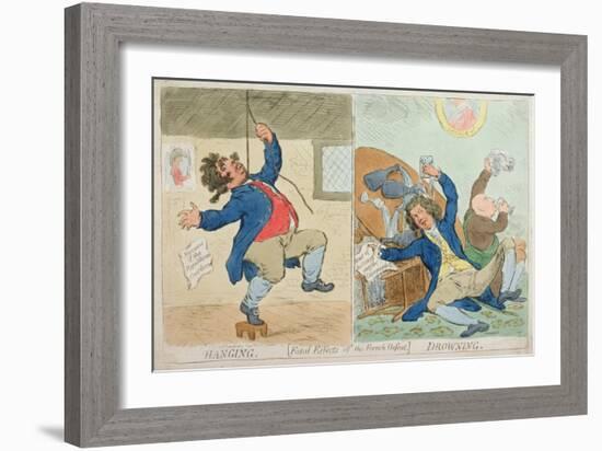 Hanging and Drowning, or Fatal Effects of the French Defeat, Published by Hannah Humphrey in 1795-James Gillray-Framed Giclee Print