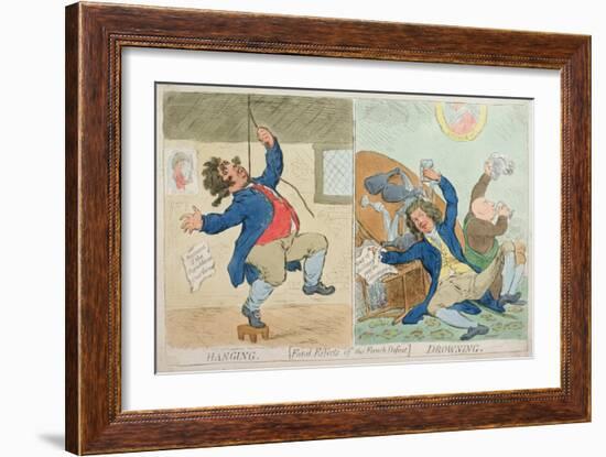 Hanging and Drowning, or Fatal Effects of the French Defeat, Published by Hannah Humphrey in 1795-James Gillray-Framed Giclee Print