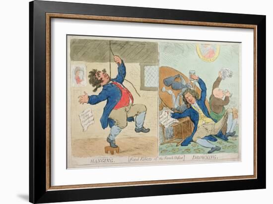 Hanging and Drowning, or Fatal Effects of the French Defeat, Published by Hannah Humphrey in 1795-James Gillray-Framed Giclee Print