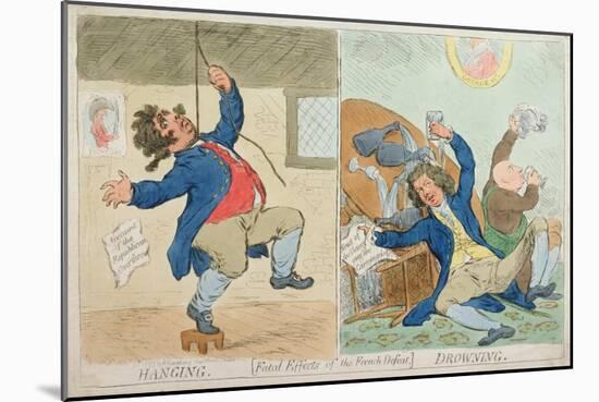 Hanging and Drowning, or Fatal Effects of the French Defeat, Published by Hannah Humphrey in 1795-James Gillray-Mounted Giclee Print
