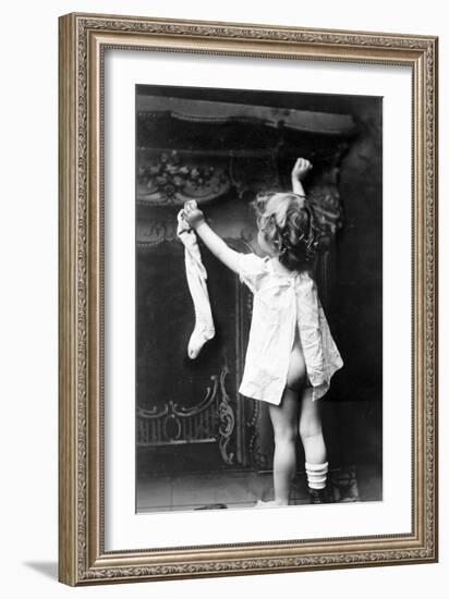 Hanging Christmas Stocking, 1901-Science Source-Framed Giclee Print