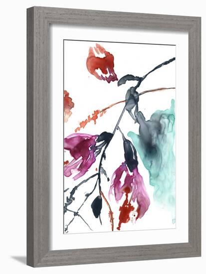 Hanging Fuchsia II-Jennifer Goldberger-Framed Art Print