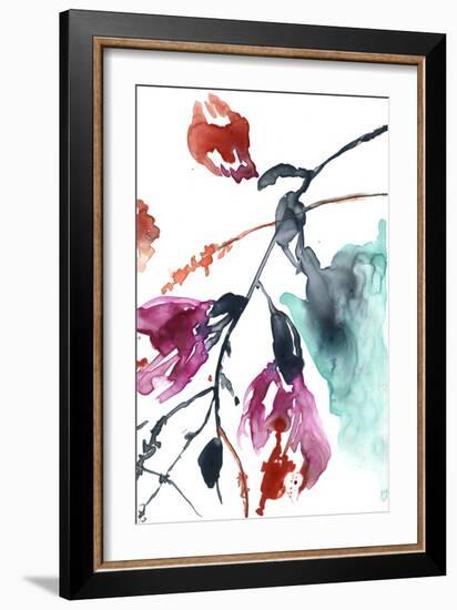 Hanging Fuchsia II-Jennifer Goldberger-Framed Art Print