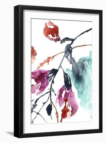 Hanging Fuchsia II-Jennifer Goldberger-Framed Art Print