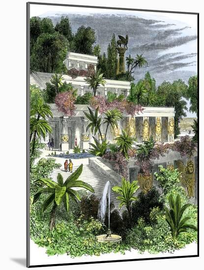 Hanging Gardens of Ancient Babylon-null-Mounted Giclee Print