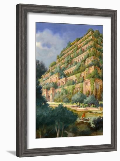 Hanging Gardens of Babylon-English School-Framed Giclee Print