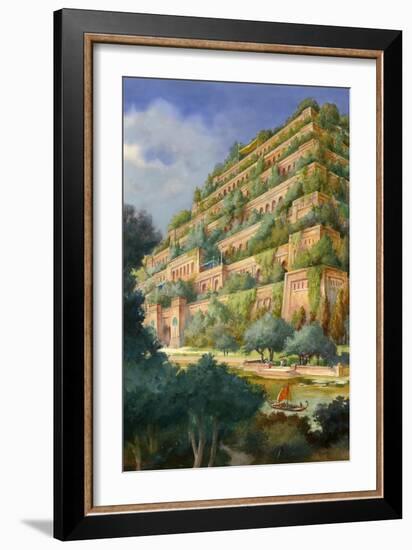 Hanging Gardens of Babylon-English School-Framed Giclee Print