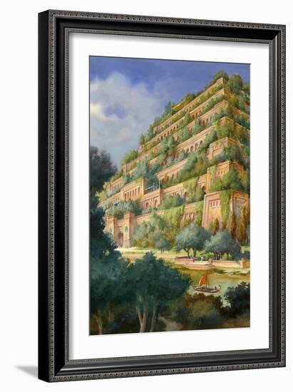 Hanging Gardens of Babylon-English School-Framed Giclee Print