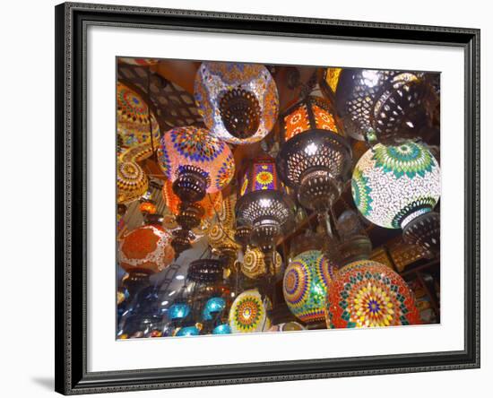 Hanging Lamps on Sale in Souk, Dubai, United Arab Emirates, Middle East-Sakis Papadopoulos-Framed Photographic Print