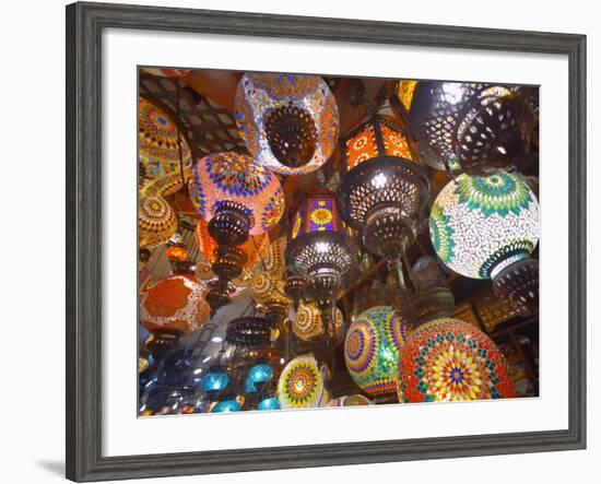 Hanging Lamps on Sale in Souk, Dubai, United Arab Emirates, Middle East-Sakis Papadopoulos-Framed Photographic Print