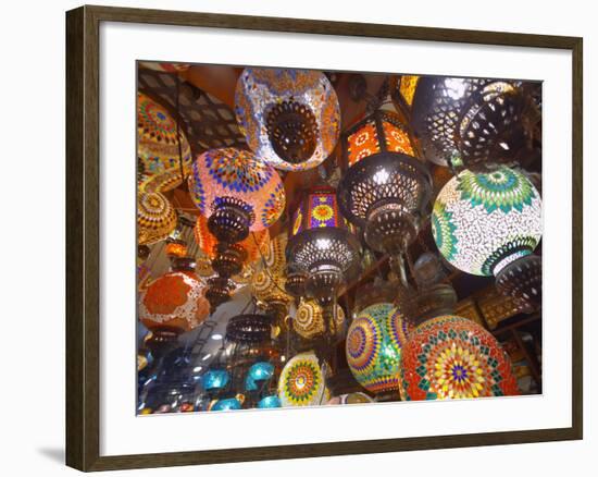 Hanging Lamps on Sale in Souk, Dubai, United Arab Emirates, Middle East-Sakis Papadopoulos-Framed Photographic Print