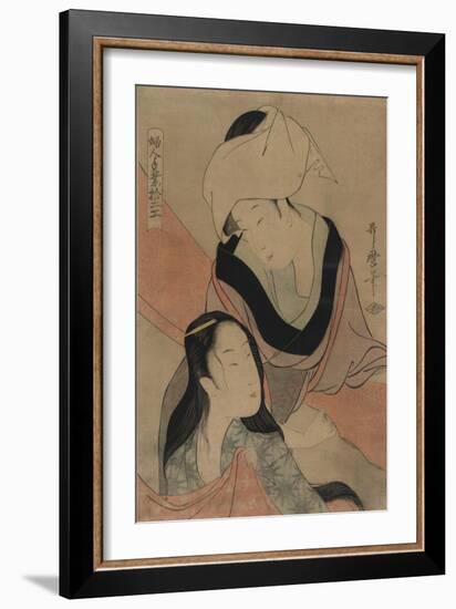 Hanging Laundry to Dry-Kitagawa Utamaro-Framed Art Print