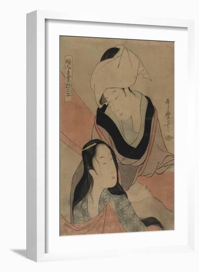 Hanging Laundry to Dry-Kitagawa Utamaro-Framed Art Print
