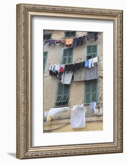 Hanging Laundry, Ventimiglia, Medieval, Old Town, Liguria, Imperia Province, Italy, Europe-Wendy Connett-Framed Photographic Print