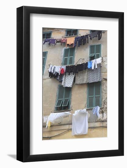 Hanging Laundry, Ventimiglia, Medieval, Old Town, Liguria, Imperia Province, Italy, Europe-Wendy Connett-Framed Photographic Print