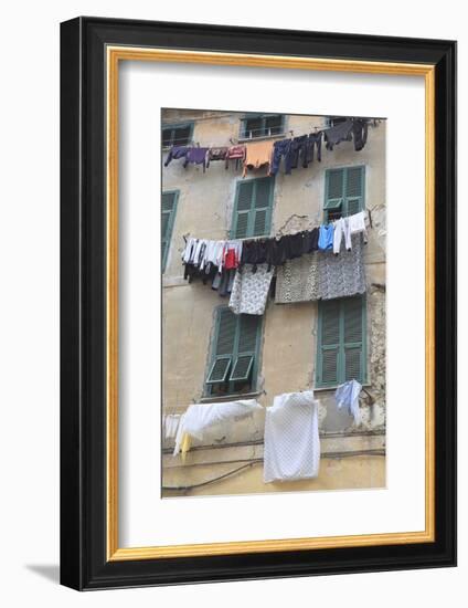 Hanging Laundry, Ventimiglia, Medieval, Old Town, Liguria, Imperia Province, Italy, Europe-Wendy Connett-Framed Photographic Print