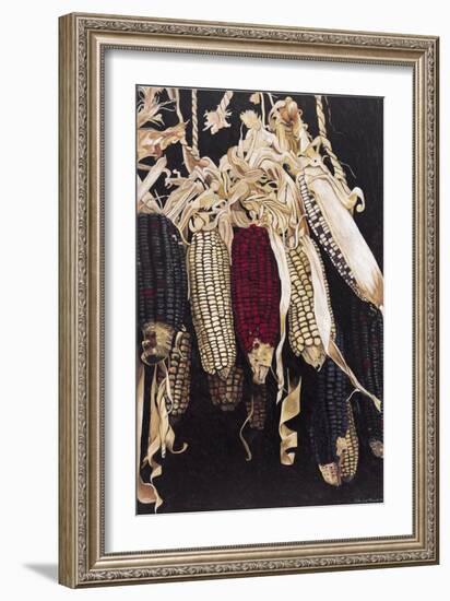 Hanging Maize Cobs, 2005-Pedro Diego Alvarado-Framed Giclee Print