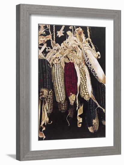 Hanging Maize Cobs, 2005-Pedro Diego Alvarado-Framed Giclee Print
