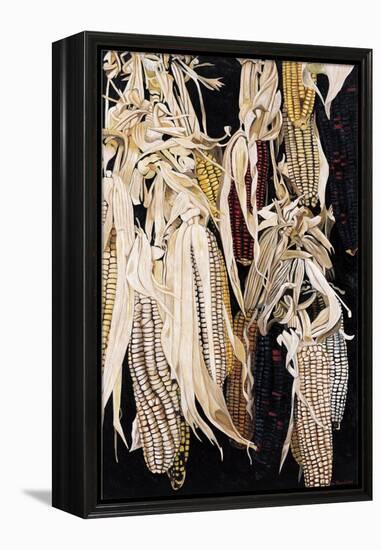 Hanging Maize Cobs, One Red, 2004-Pedro Diego Alvarado-Framed Premier Image Canvas