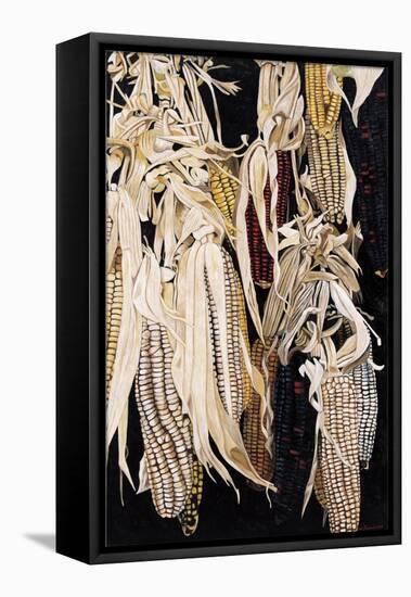 Hanging Maize Cobs, One Red, 2004-Pedro Diego Alvarado-Framed Premier Image Canvas