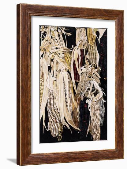 Hanging Maize Cobs, One Red, 2004-Pedro Diego Alvarado-Framed Giclee Print