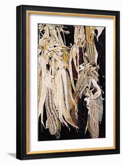 Hanging Maize Cobs, One Red, 2004-Pedro Diego Alvarado-Framed Giclee Print