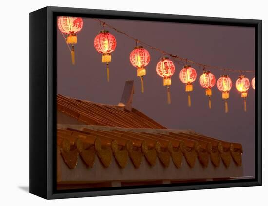 Hanging Red Paper Lanterns, Thailand-Gavriel Jecan-Framed Premier Image Canvas