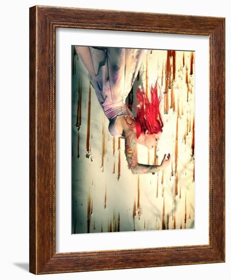 Hanging Red-Winter Wolf Studios-Framed Photographic Print