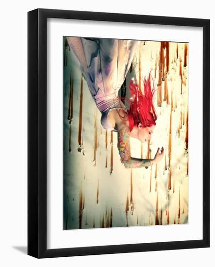 Hanging Red-Winter Wolf Studios-Framed Photographic Print