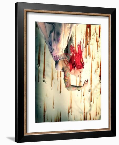 Hanging Red-Winter Wolf Studios-Framed Photographic Print