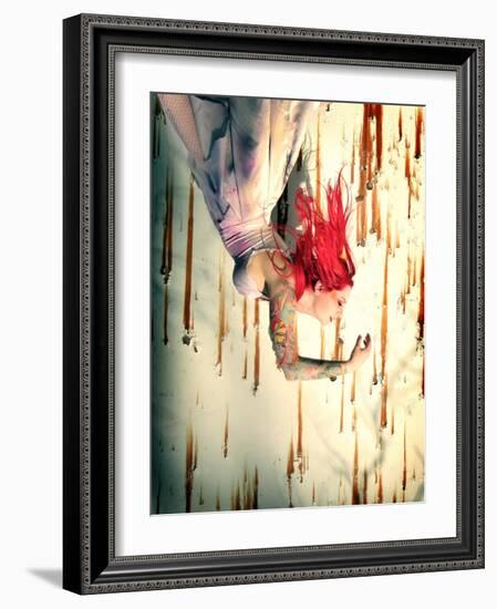 Hanging Red-Winter Wolf Studios-Framed Photographic Print