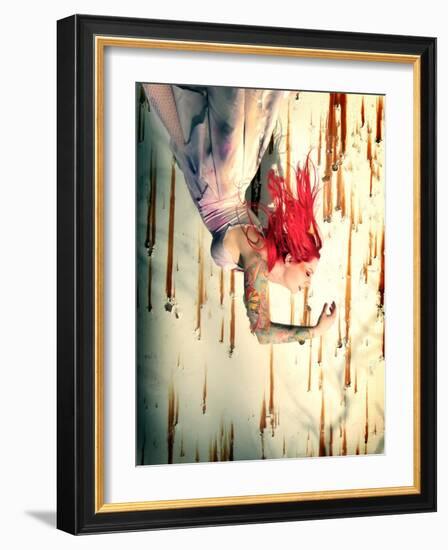 Hanging Red-Winter Wolf Studios-Framed Photographic Print