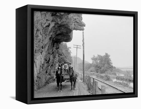 Hanging Rock on the Susquehanna, Near Danville, Pa.-null-Framed Stretched Canvas