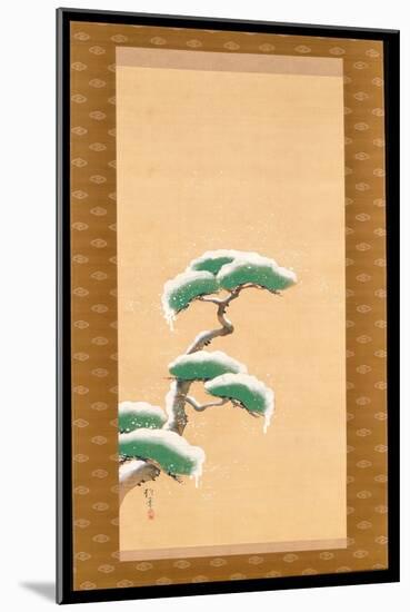 Hanging Scroll Depicting a Snow Clad Pine, from a Triptych of the Three Seasons, Japanese-Sakai Hoitsu-Mounted Giclee Print