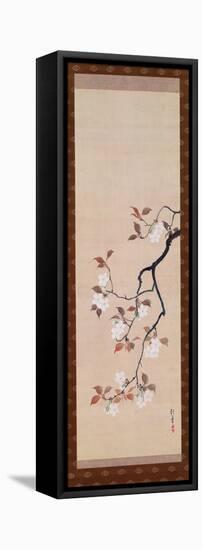 Hanging Scroll Depicting Cherry Blossoms, from a Triptych of the Three Seasons, Japanese-Sakai Hoitsu-Framed Premier Image Canvas