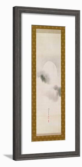 Hanging Scroll Depicting the Autumnal Moon, from a Triptych of the Three Seasons, Japanese-Sakai Hoitsu-Framed Giclee Print